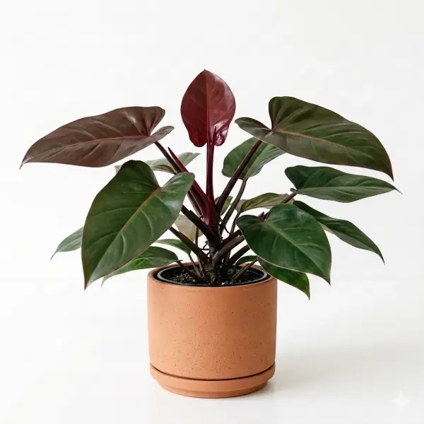 Red emerald philodendron plant