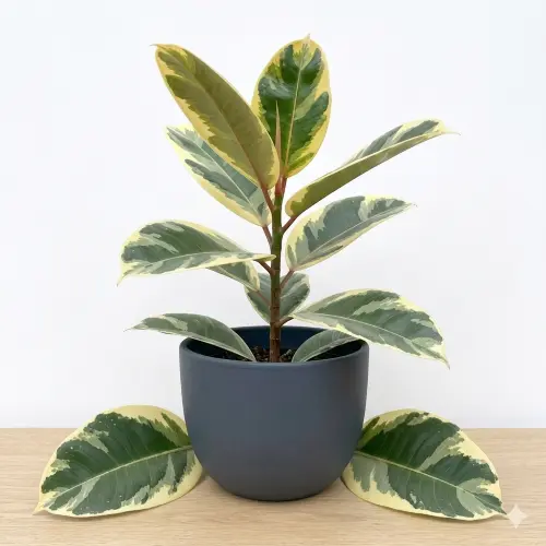 Variegated Rubber plant